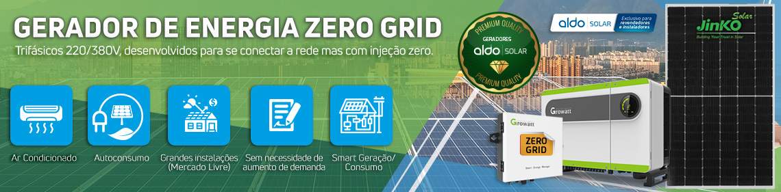 Opte pelo Kit Gerador de Energia Solar Zero-Grid Growatt da Aldo Solar. Transforme residências em ambientes sem gastos com energia elétrica! Cote agora!